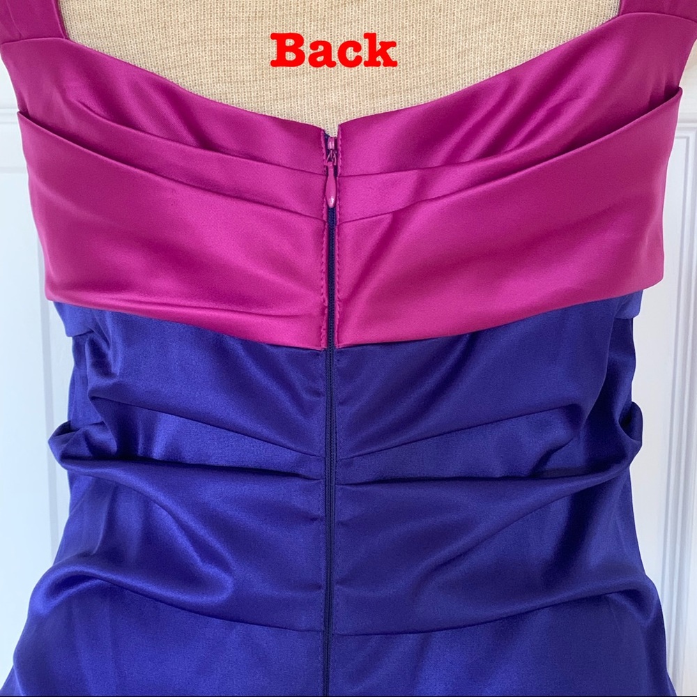 Suzi Chin by Maggy Boutique Purple Ruched Dress 10 - Picture 6 of 8